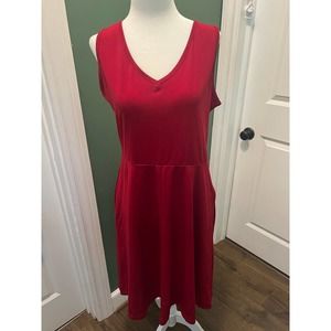 Tunic Dress - Sleeveless deep red size large